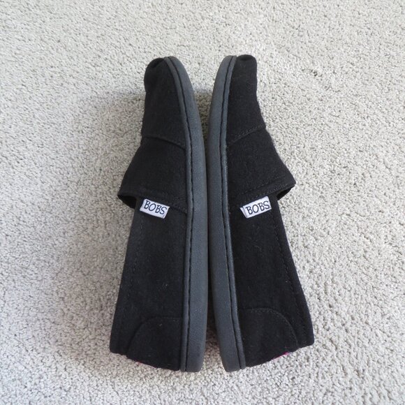 Bobs From Skechers Womens Flat Shoes Size 9 Memory Foam Wool Slip-On Black 34145 - Picture 7 of 10